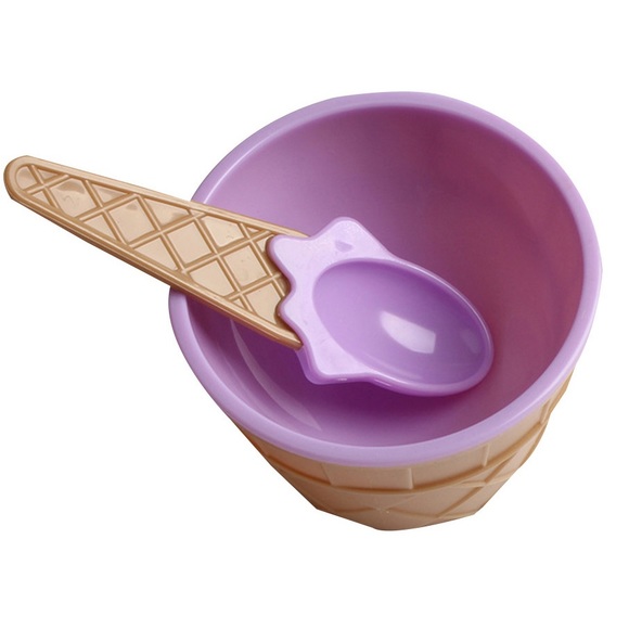 NEW Ice Cream Cone Bowls and Spoons - Set of 12 - Picture 7 of 8